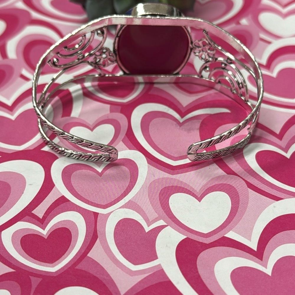 Hand Crafted Ruby Silver Cuff Bracelet - image 6